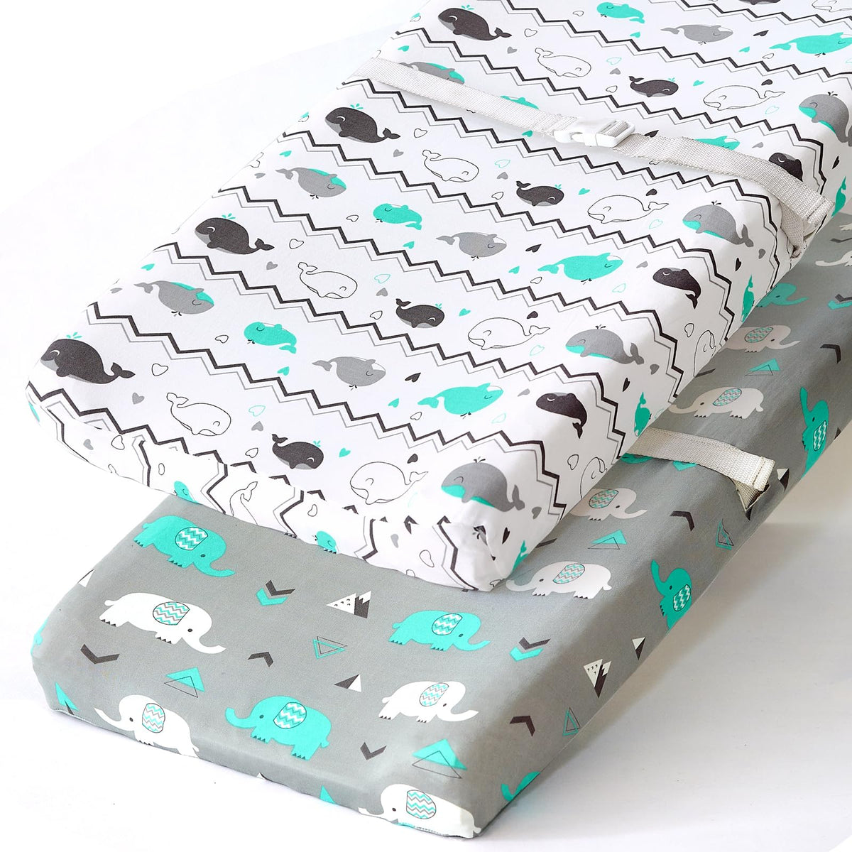 BROLEX elephant pattern changing pad cover provides soft, safe surface for diaper changes