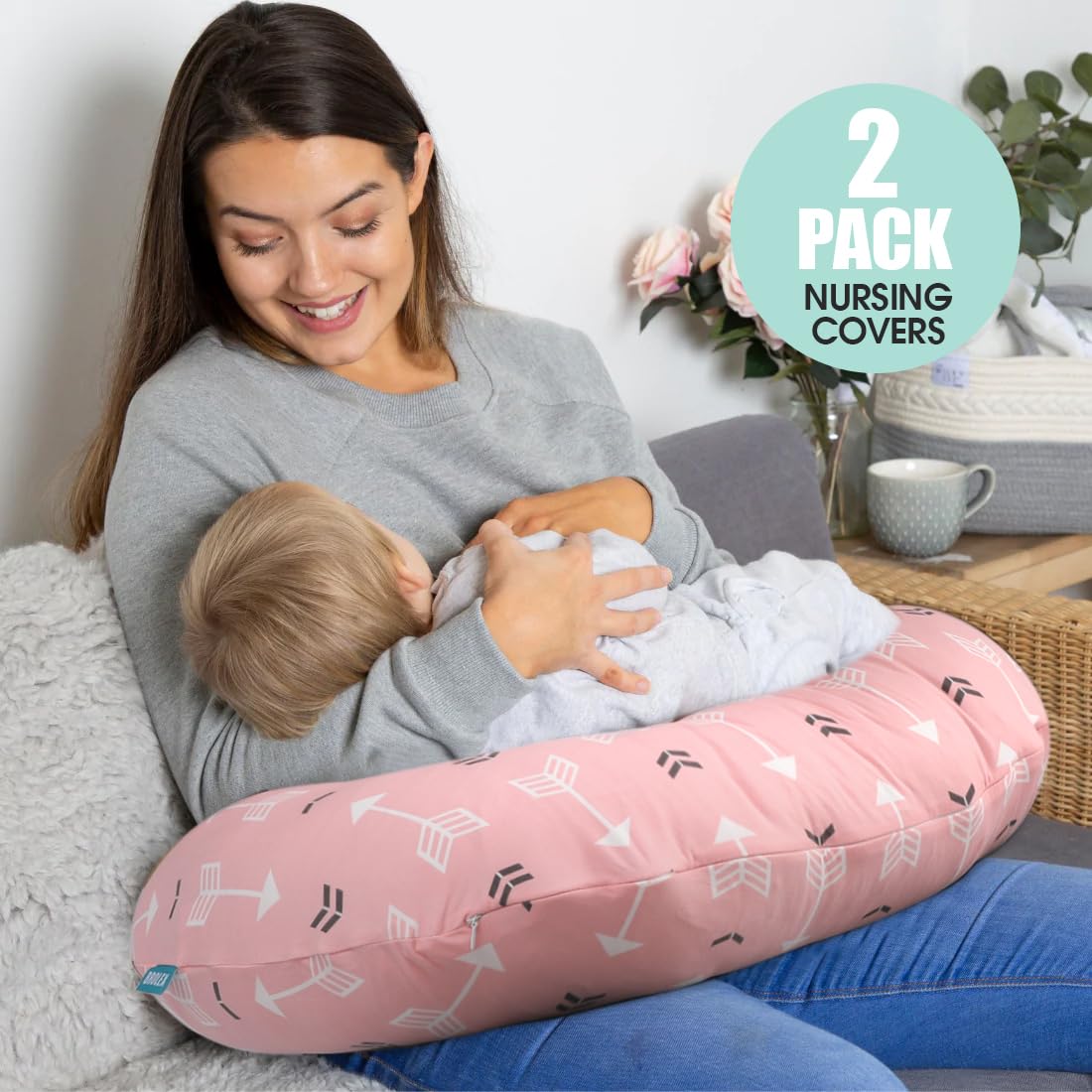 brolex universal-fit infant positioner cover fits standard pillows securely and easily.