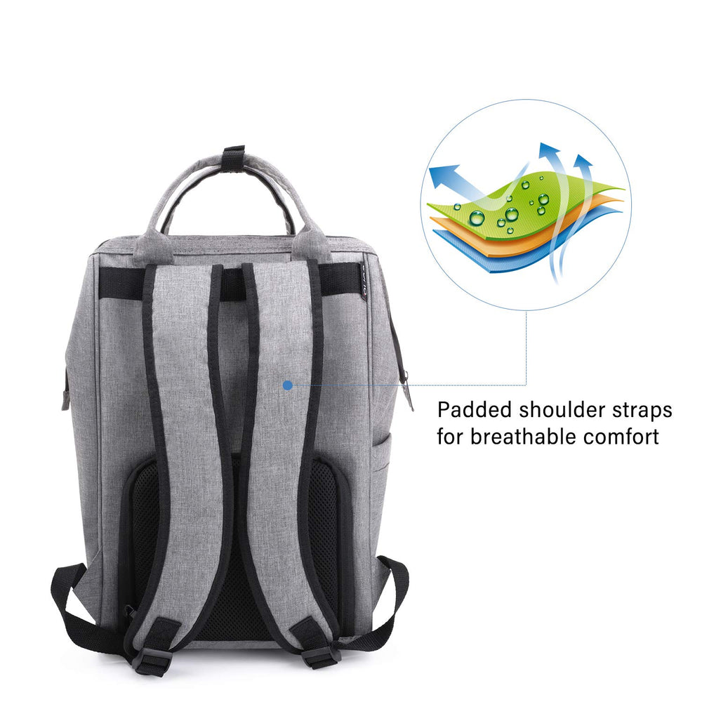 BRONZY versatile large diaper bag backpack dimensions show lightweight, roomy capacity for baby outfits