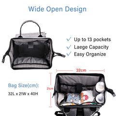 BRONZY versatile large diaper bag backpack insulated bottle holders provide temperature-ready feeds on trips