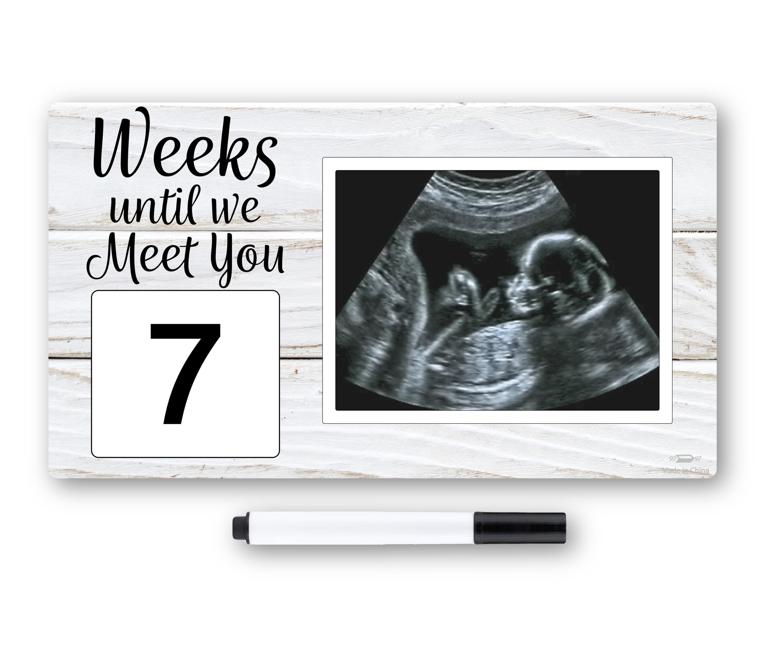 Brothers Bench weeks-until-we-meet-you ultrasound frame front displays countdown keepsake for nursery