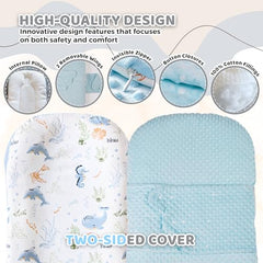 BRUNEES anti-startle straps gently cradle baby, reducing reflex jolts for calmer sessions