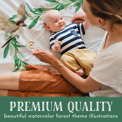 BRUNEI POREI Woodland Milestone Blanket soft-flannel texture for newborn comfort