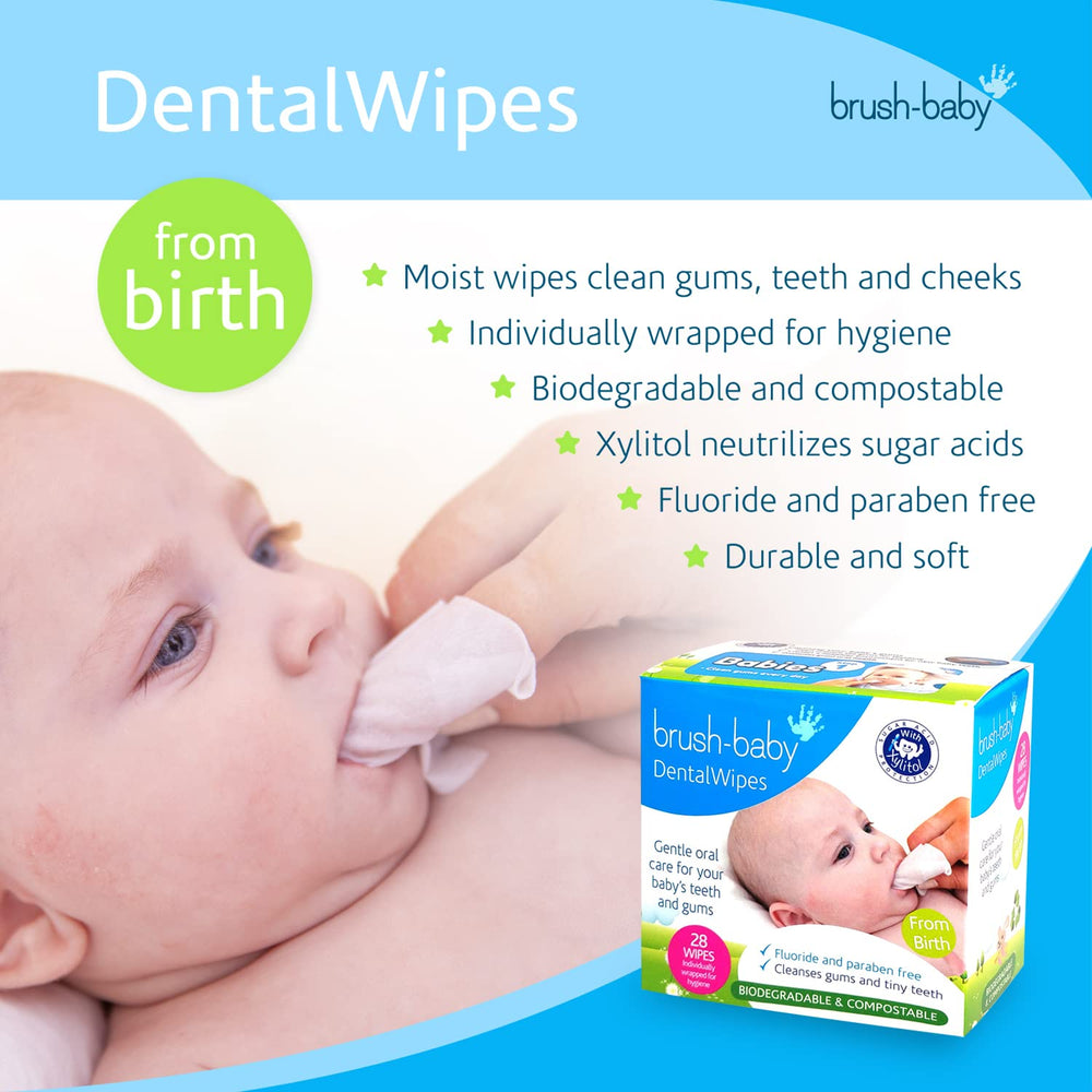 Brush Baby gums-teeth-tongue-cheeks wipe cleans gums, teeth, tongue and cheeks.