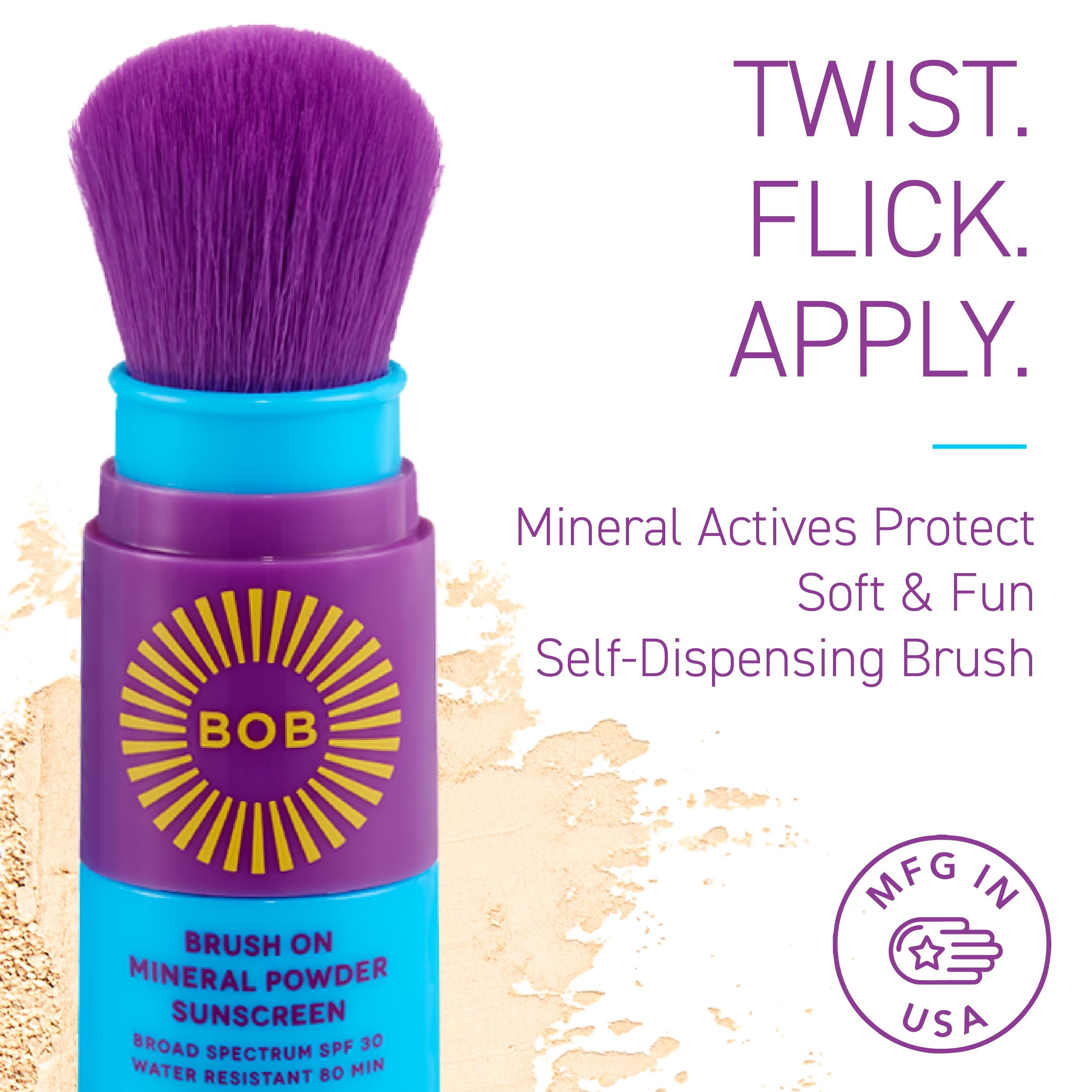 Brush On Block BOB Kids SPF40 balm ready for gentle sun protection.