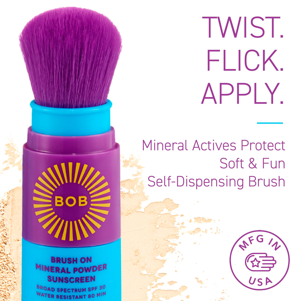 Brush On Block BOB Kids SPF40 balm ready for gentle sun protection.