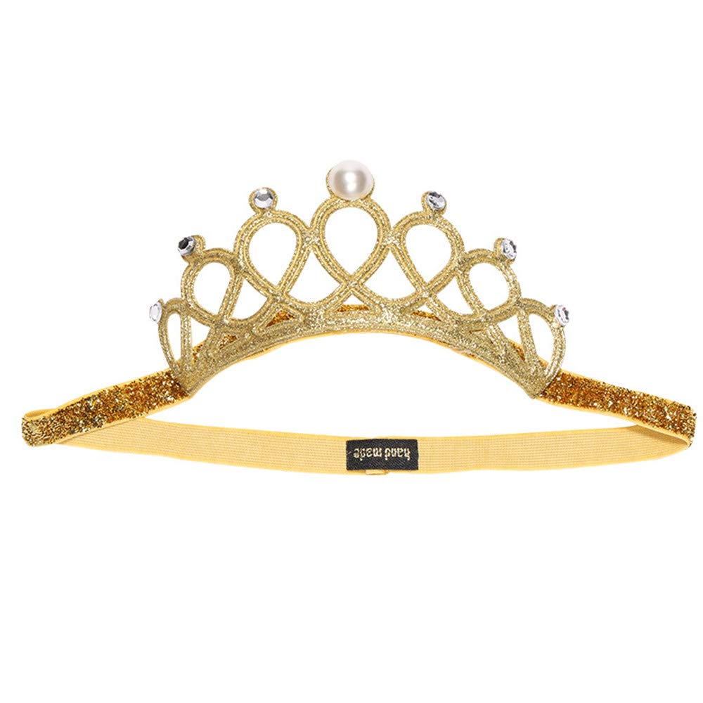 B&S FEEL baby crown headband silver close-up highlights rhinestones shine