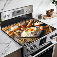 BSFHH heat-resistant stove top cover in dessert tone adds workspace for meal prep
