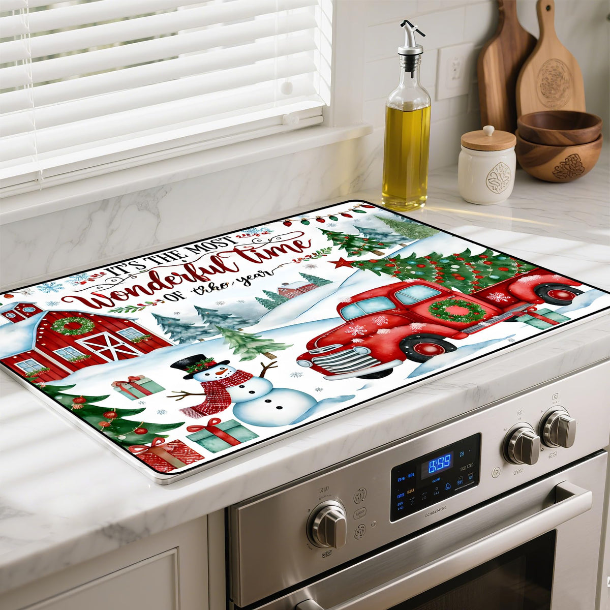 BSFHH heat-resistant stove top cover on stovetop adds extra prep space