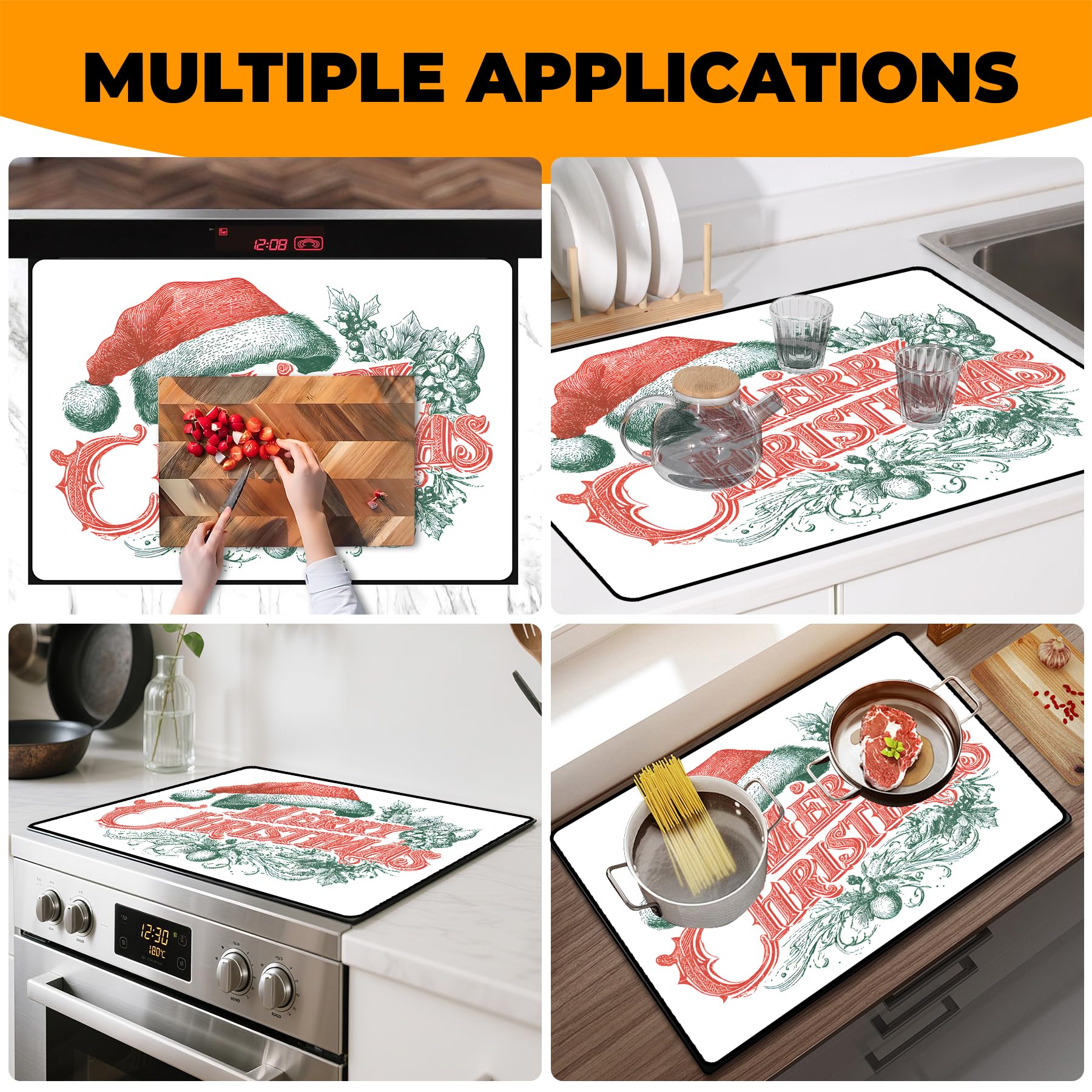 BSFHH heat-resistant mat protects stovetop from spills during holiday cooking