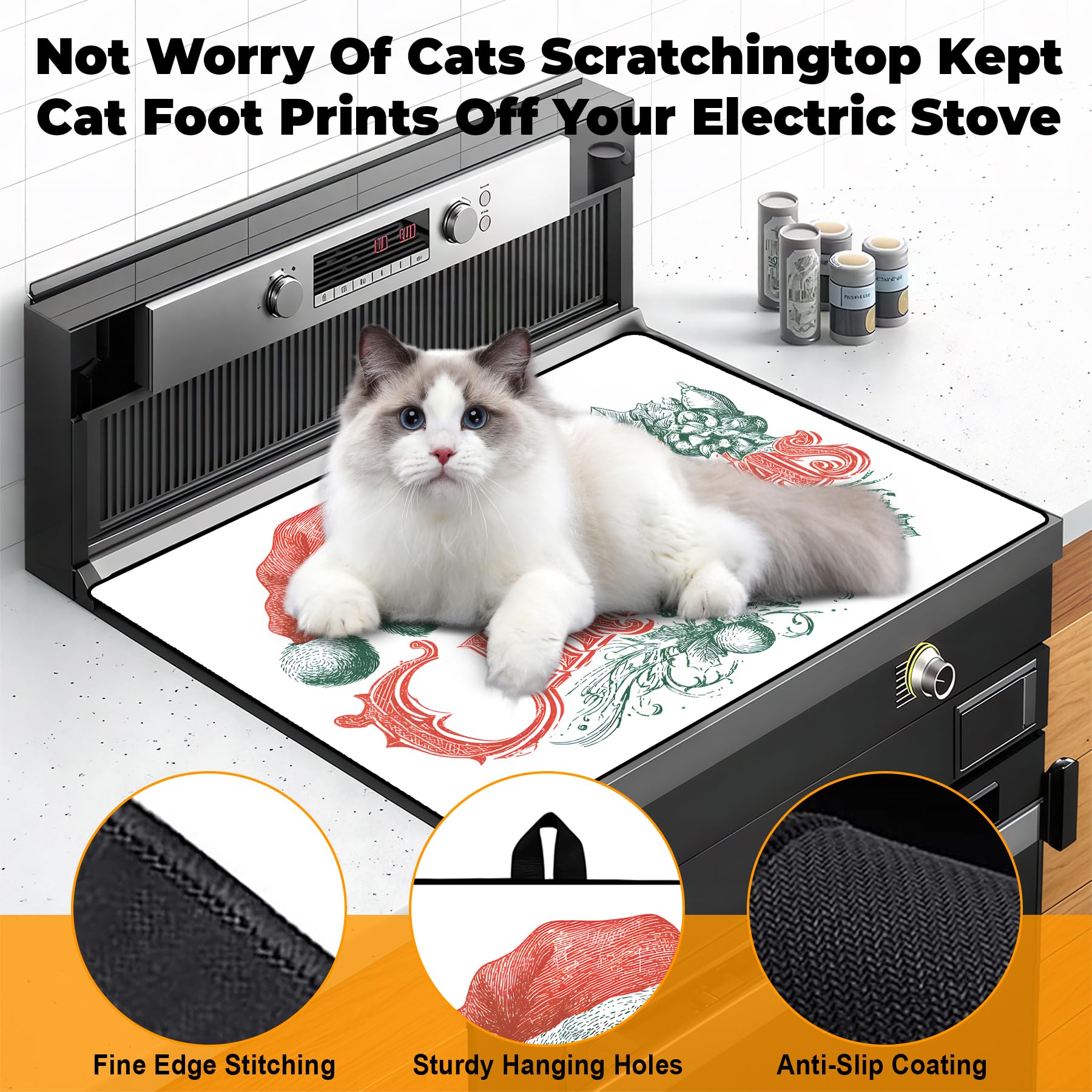 BSFHH scratch-resistant stovetop cover minimizes mess and cleans easily