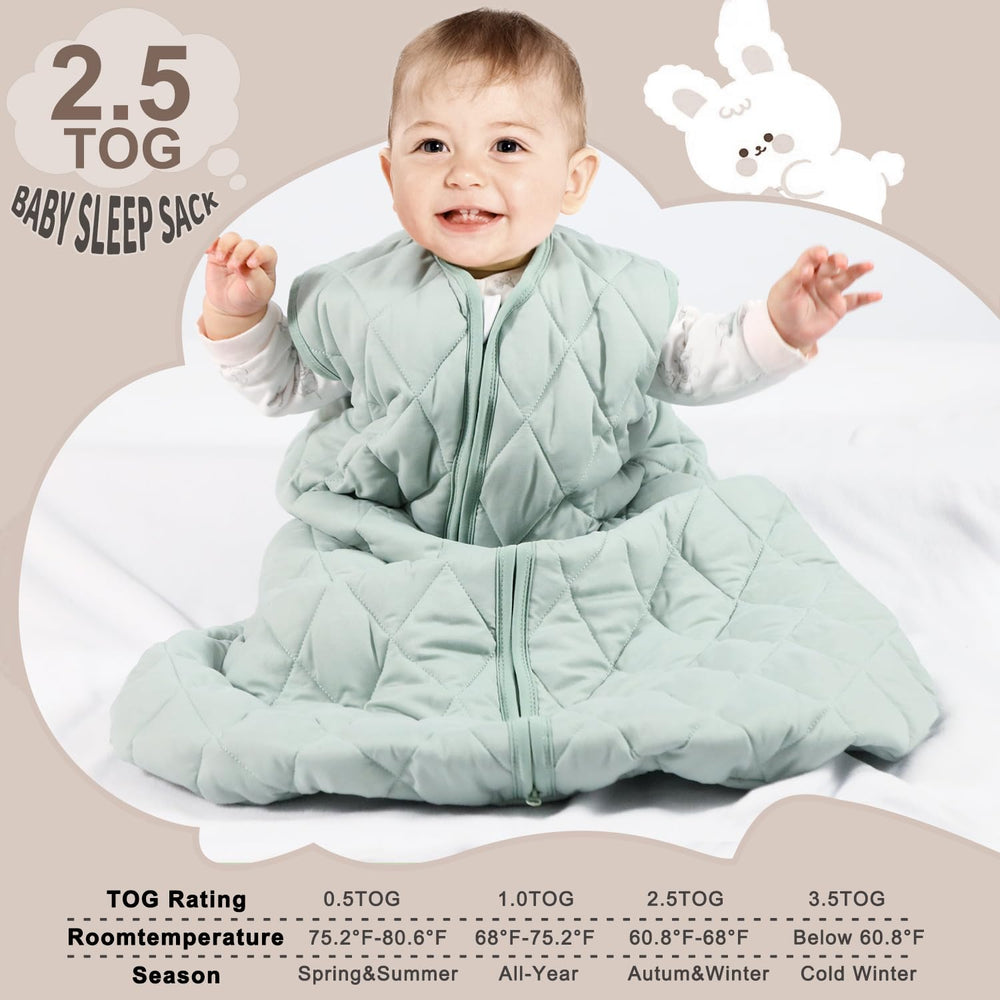 BSTOPPT baby sleep sack with two-way zipper for easy night-time changes