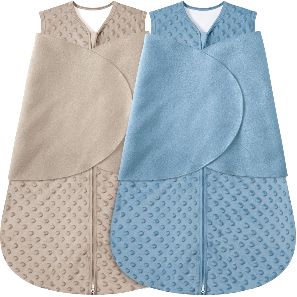 BSTOPPT fleece newborn sleep sack in brown and green provides cozy warmth for nap time.
