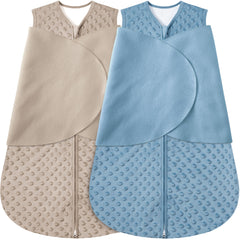 BSTOPPT fleece newborn sleep sack in brown and green provides cozy warmth for nap time.