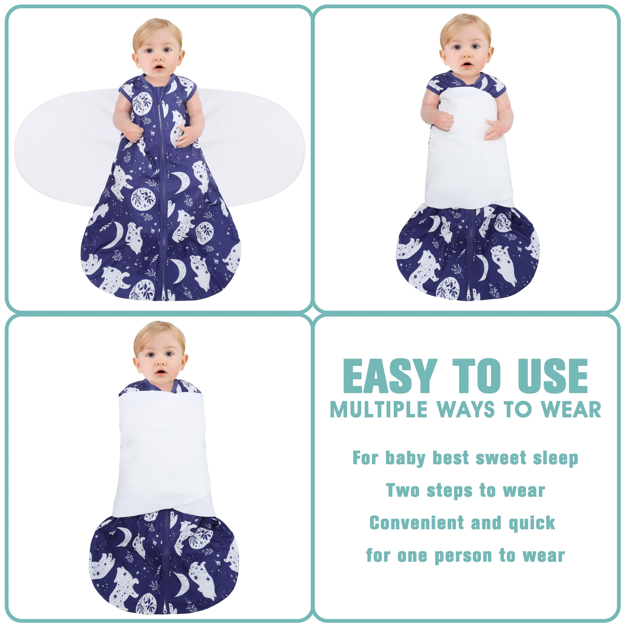 BSTOPPT newborn sleep sack 3-way adjustable aids quick transitions