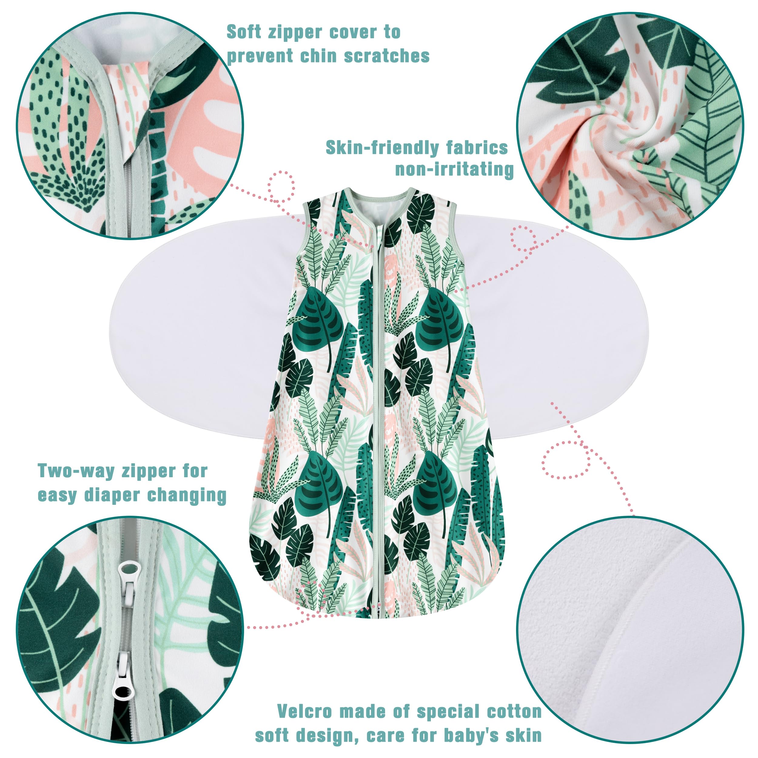 BSTOPPT sleep sack reverse-zipper bottom enables quick diaper changes