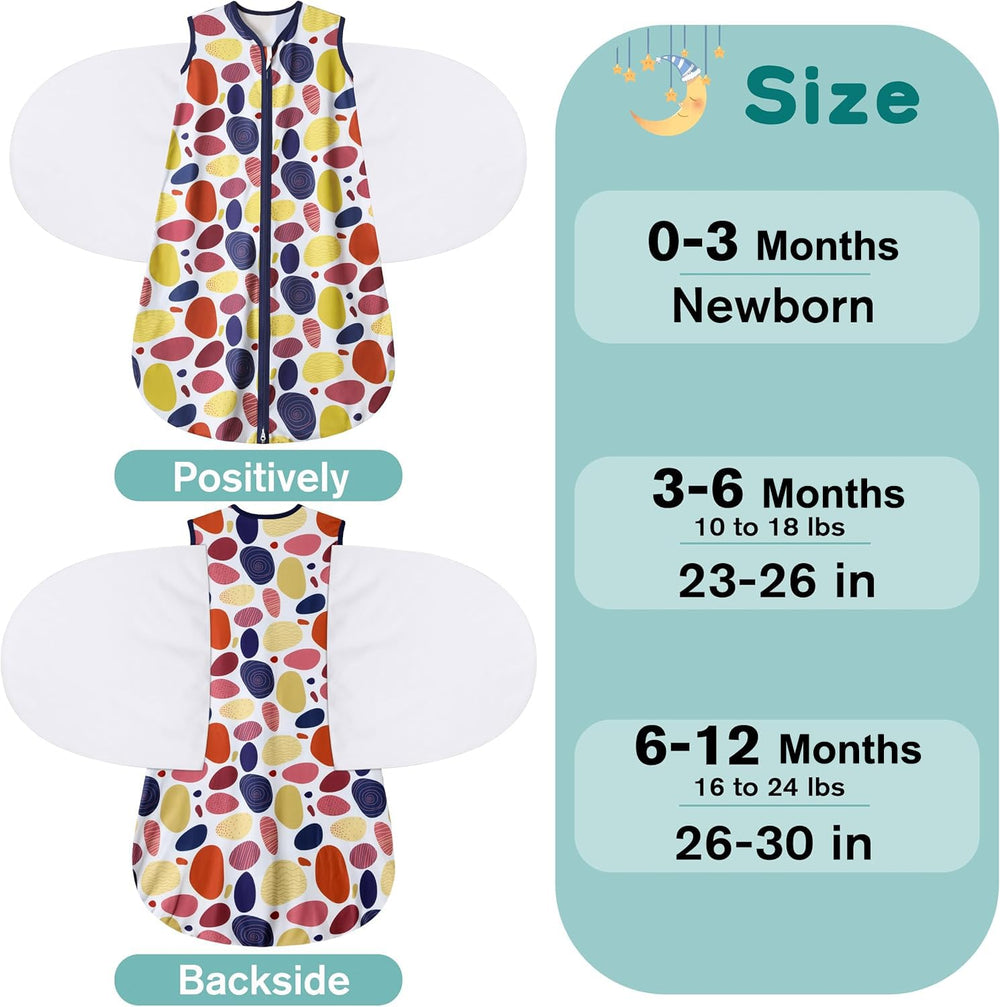BSTOPPT three-way swaddle demonstrates arm-in and arm-out options.