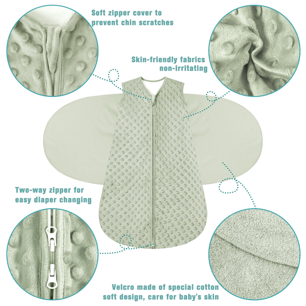 BSTOPPT sleep sack wings from soft cotton for secure swaddling.