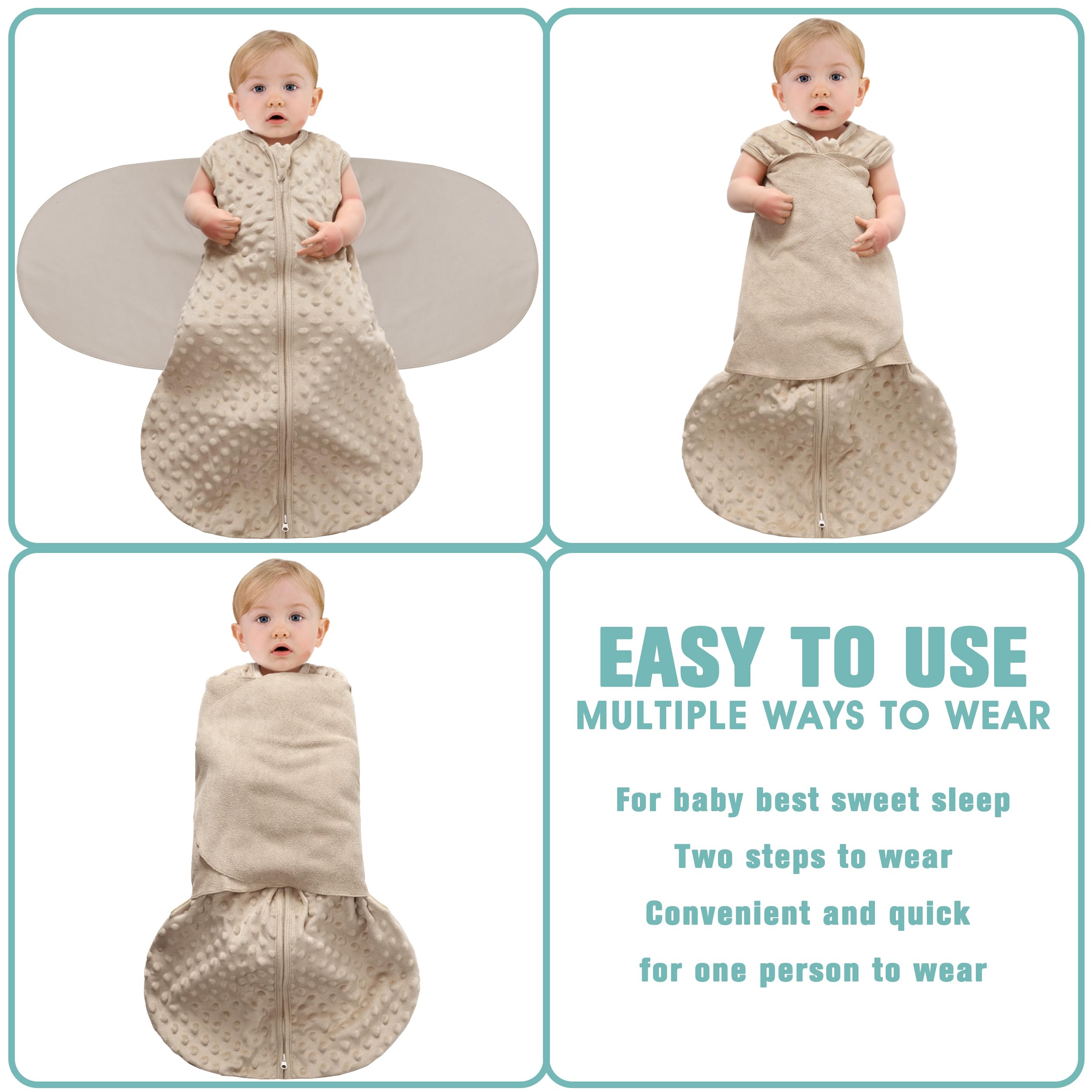 BSTOPPT two-pack fleece swaddling sleeping bags offer convenient, consistent comfort.