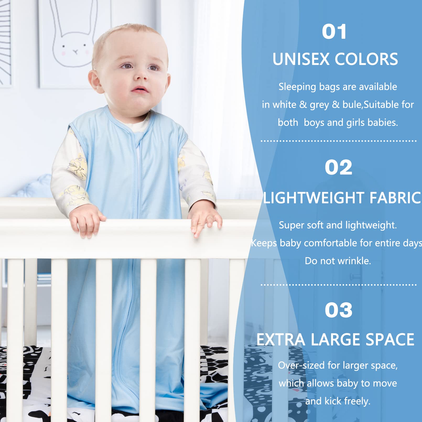 BSTOPPT sleep sack zipper detail highlights easy night changes