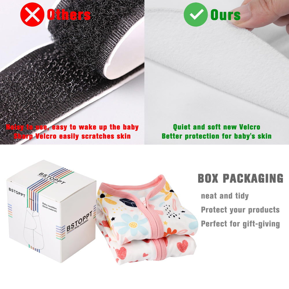 BSTOPPT transition-ready swaddle-to-sleeping bag image demonstrates versatile use.