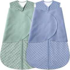 BSTOPPT fleece newborn sleep sack blue-green shows cozy fabric for safer nights.
