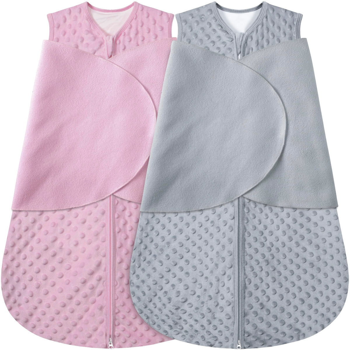 BSTOPPT fleece newborn sleep sack front view showing cozy wearable blanket.
