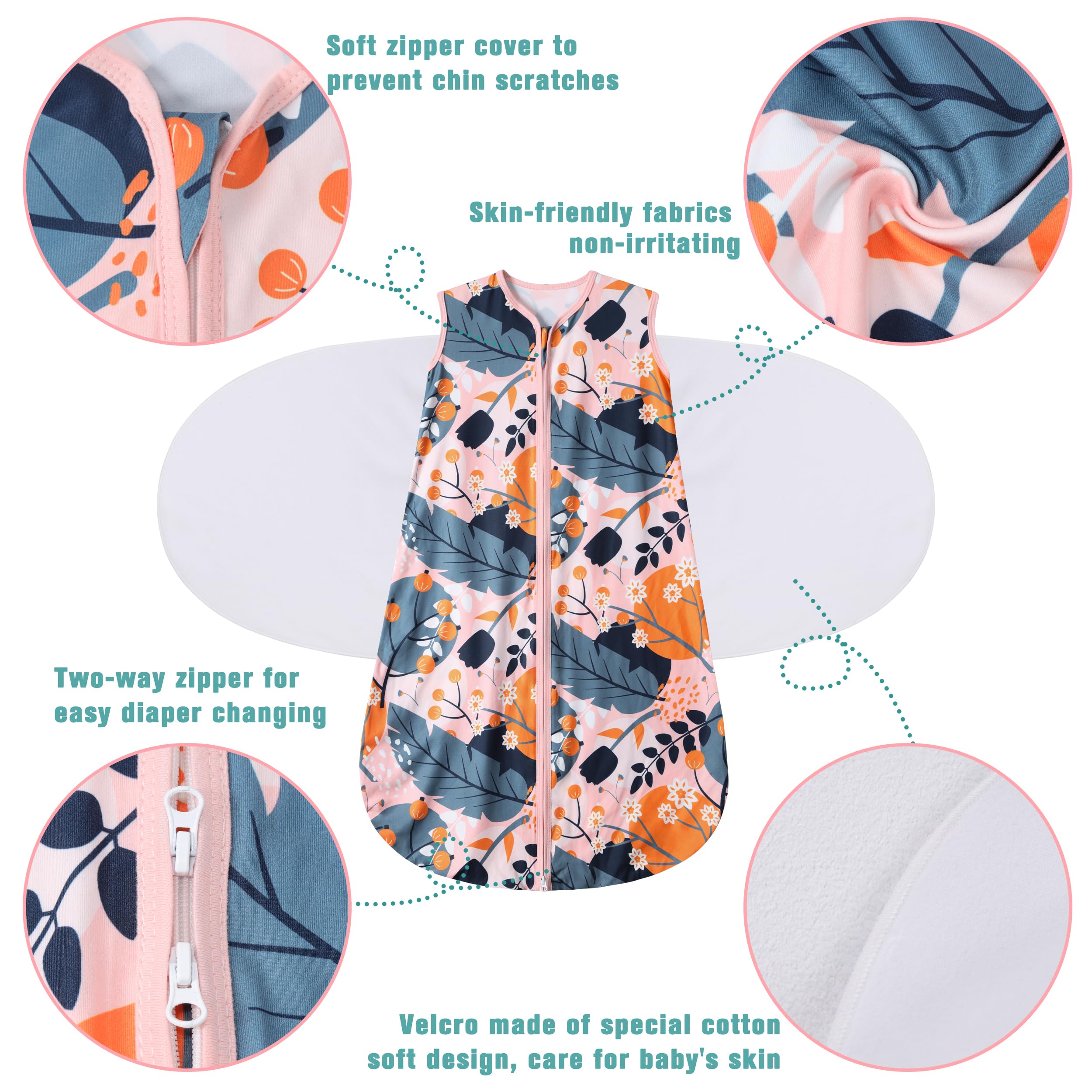 BSTOPPT newborn sleep sack bottom zipper allows quick diaper changes.