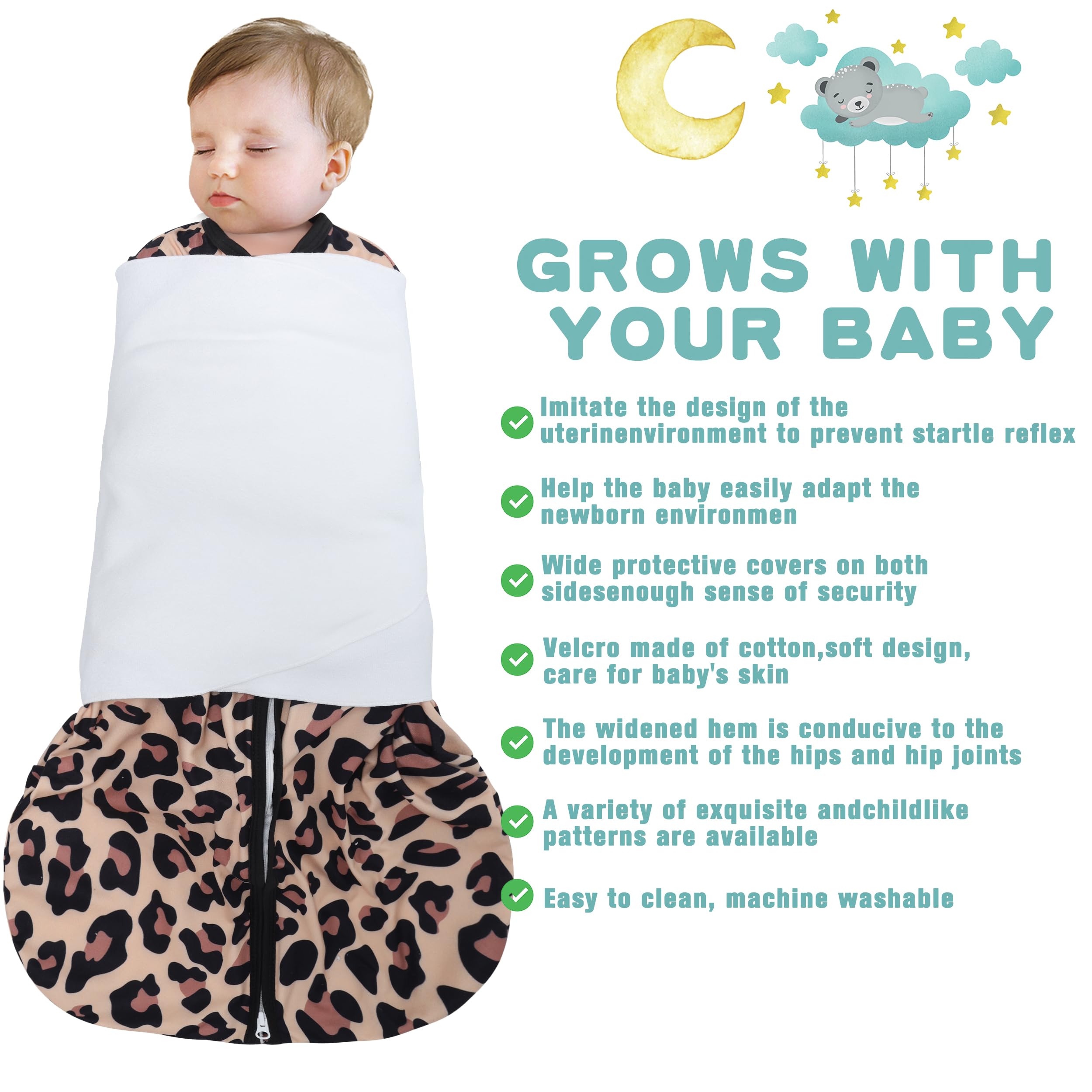 BSTOPPT cobble color wearables swaddle offering breathable comfort for naps.