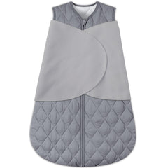 BSTOPPT Newborn Sleep Sack Gray full view shows wearable warmth for safe sleep.