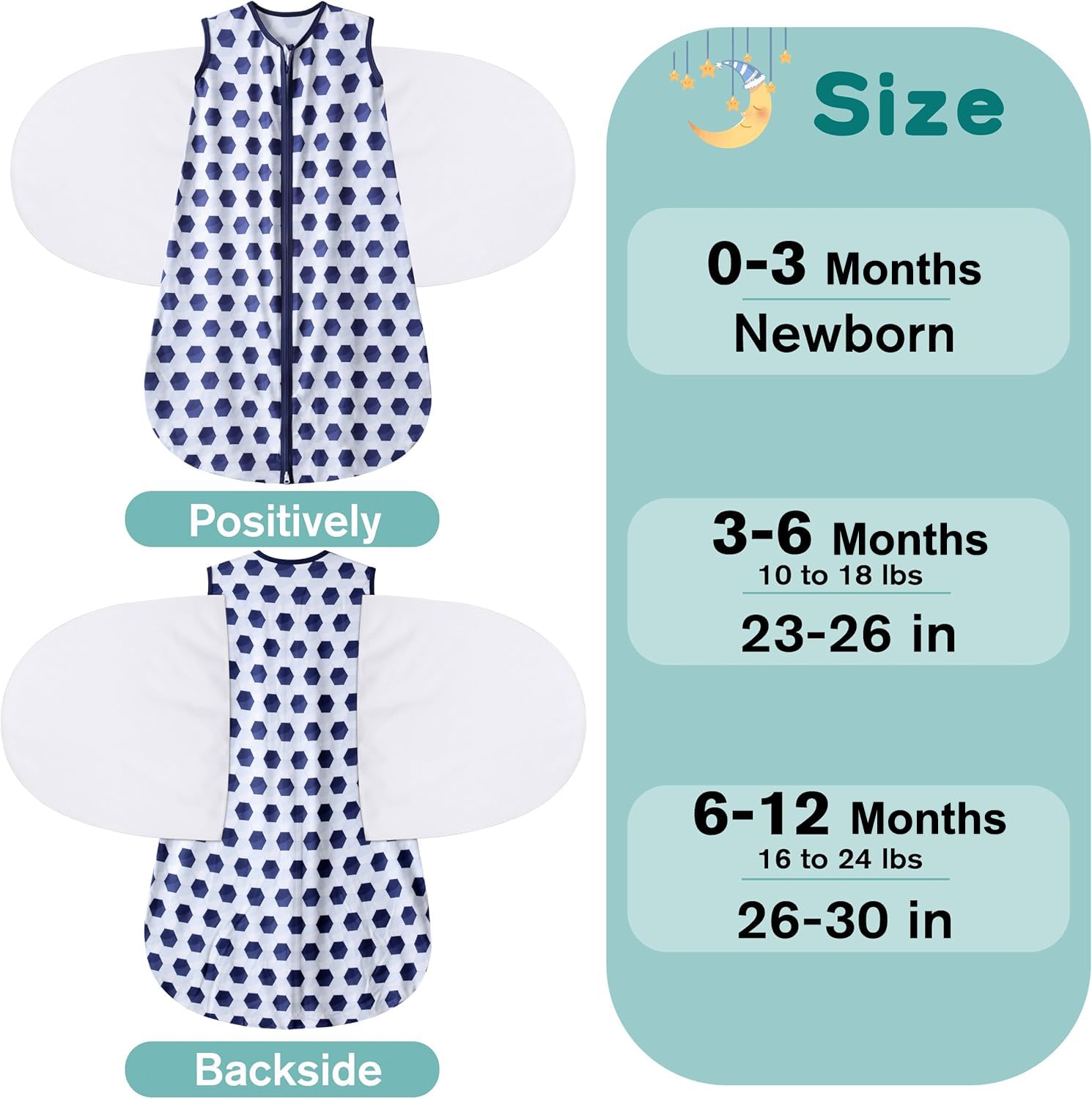 BSTOPPT reverse zipper design for quick diaper changes without unswaddling