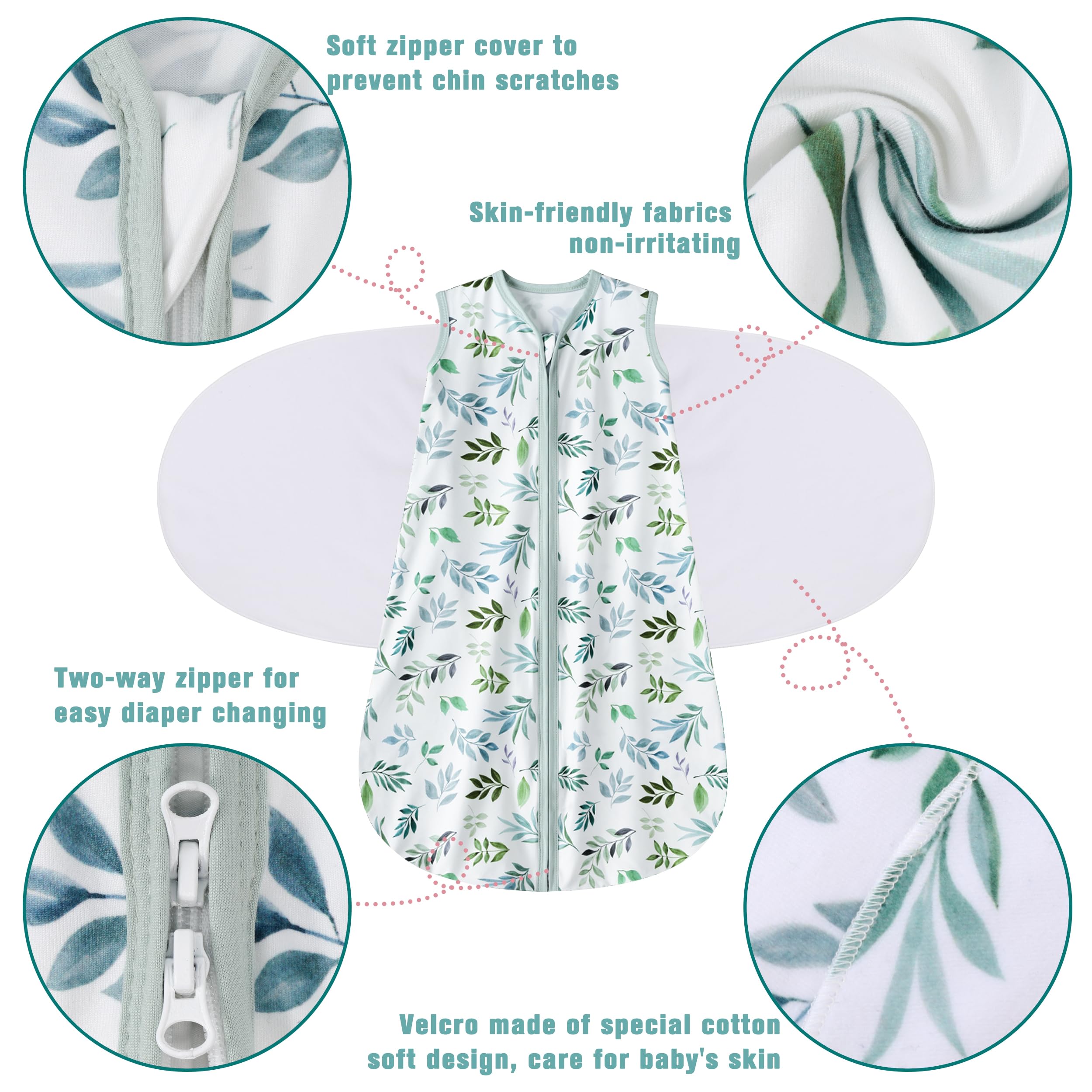 BSTOPPT newborn wearable blanket with large fasteners for a secure fit.