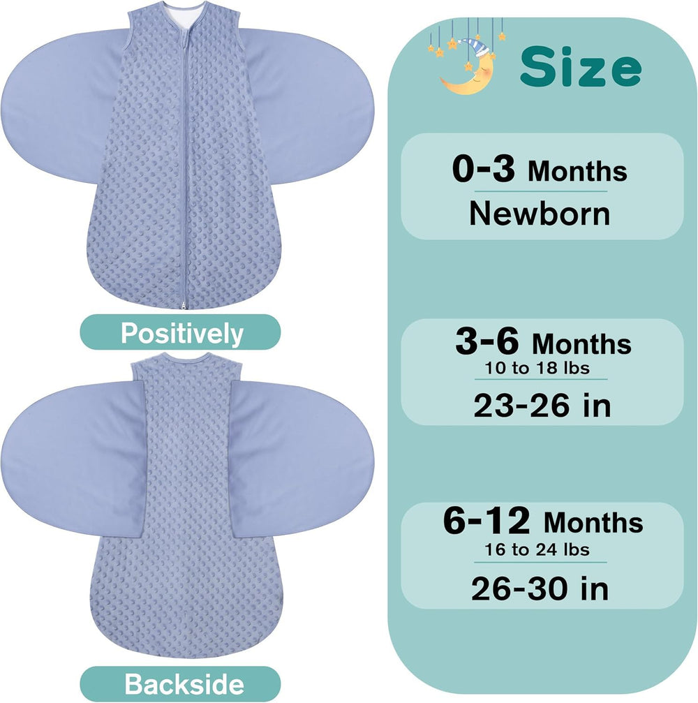 BSTOPT reverse-zip design allows quick diaper changes without unswaddling.