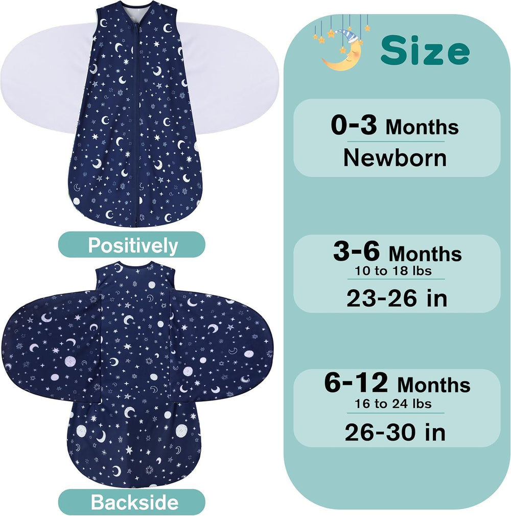 BSTOPPT Sleep Sack 3-way adjustable close-up demonstrates arm-in and arm-out options.