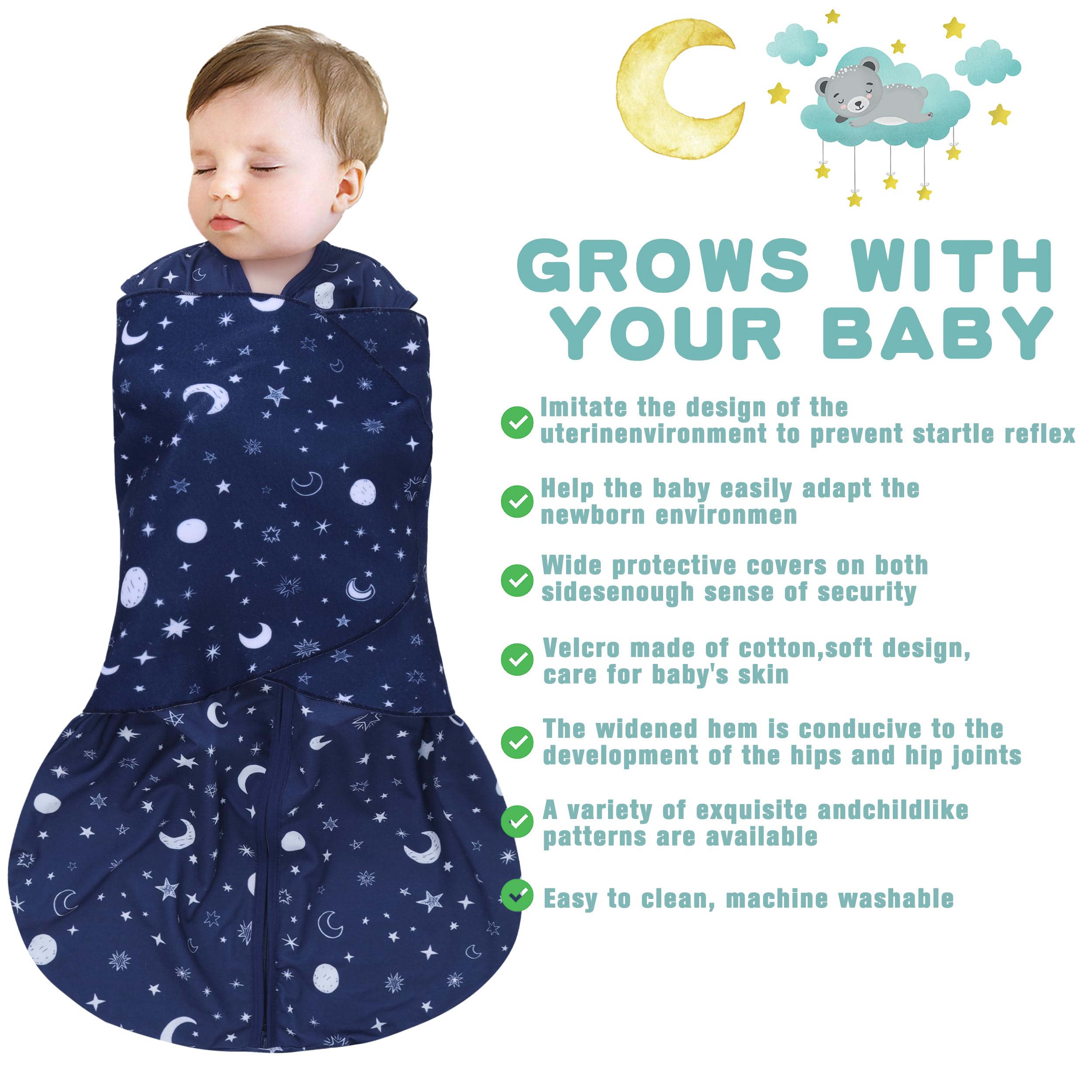 BSTOPPT Sleep Sack wearable-blanket full view highlights snug, secure fit.