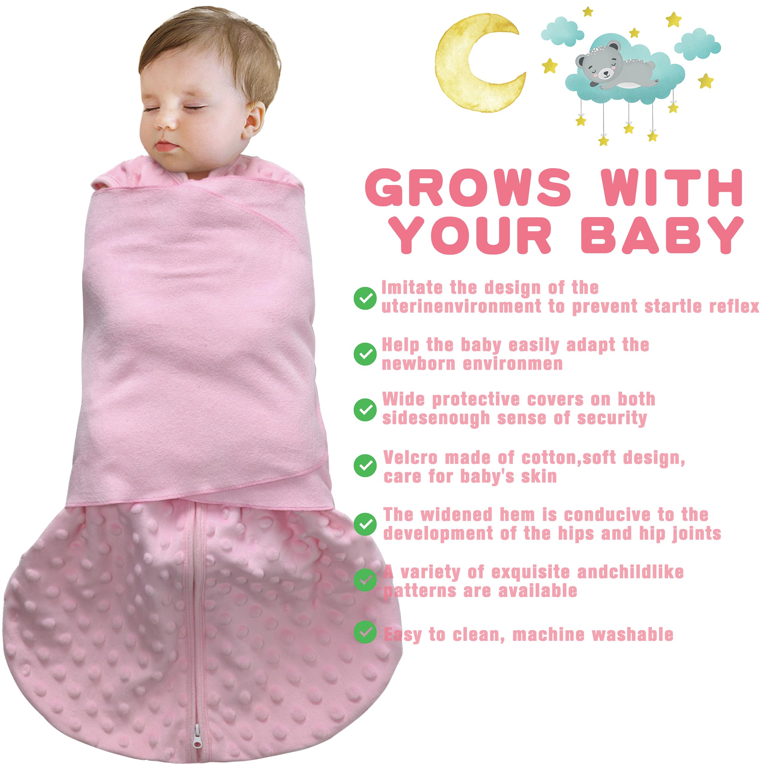 BSTOPPT swaddle wings soft cotton close-up for gentle swaddling.
