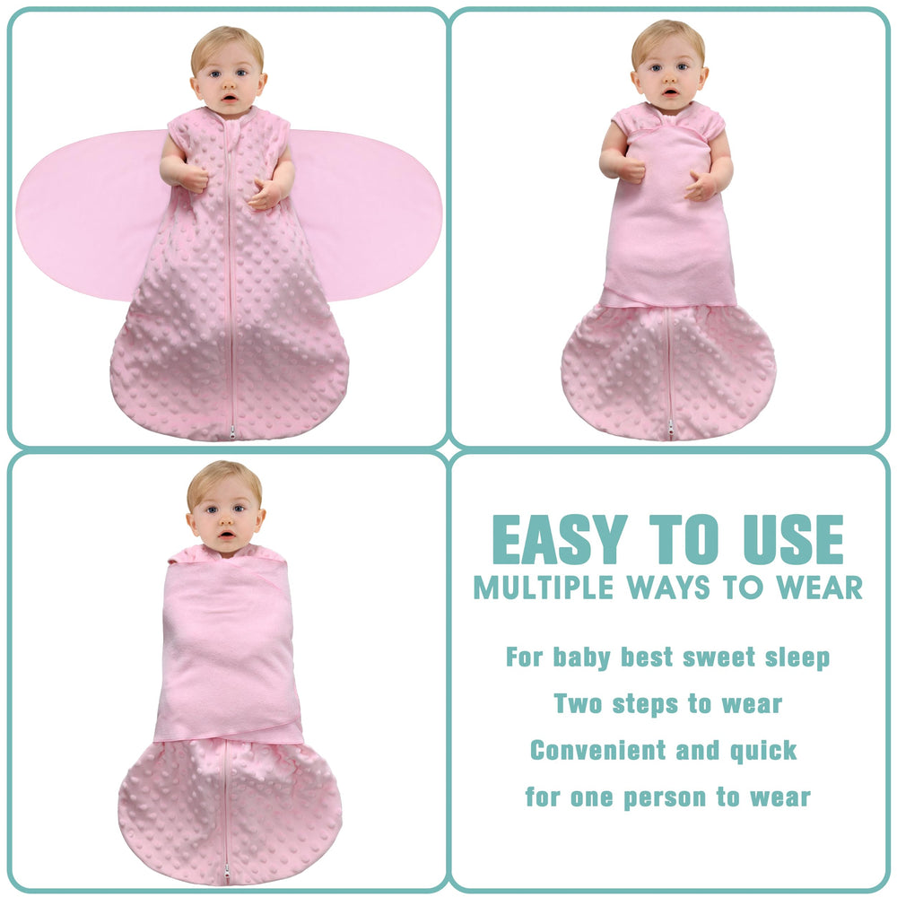 BSTOPPT three-way swaddling arm-in-out option for self-soothing.
