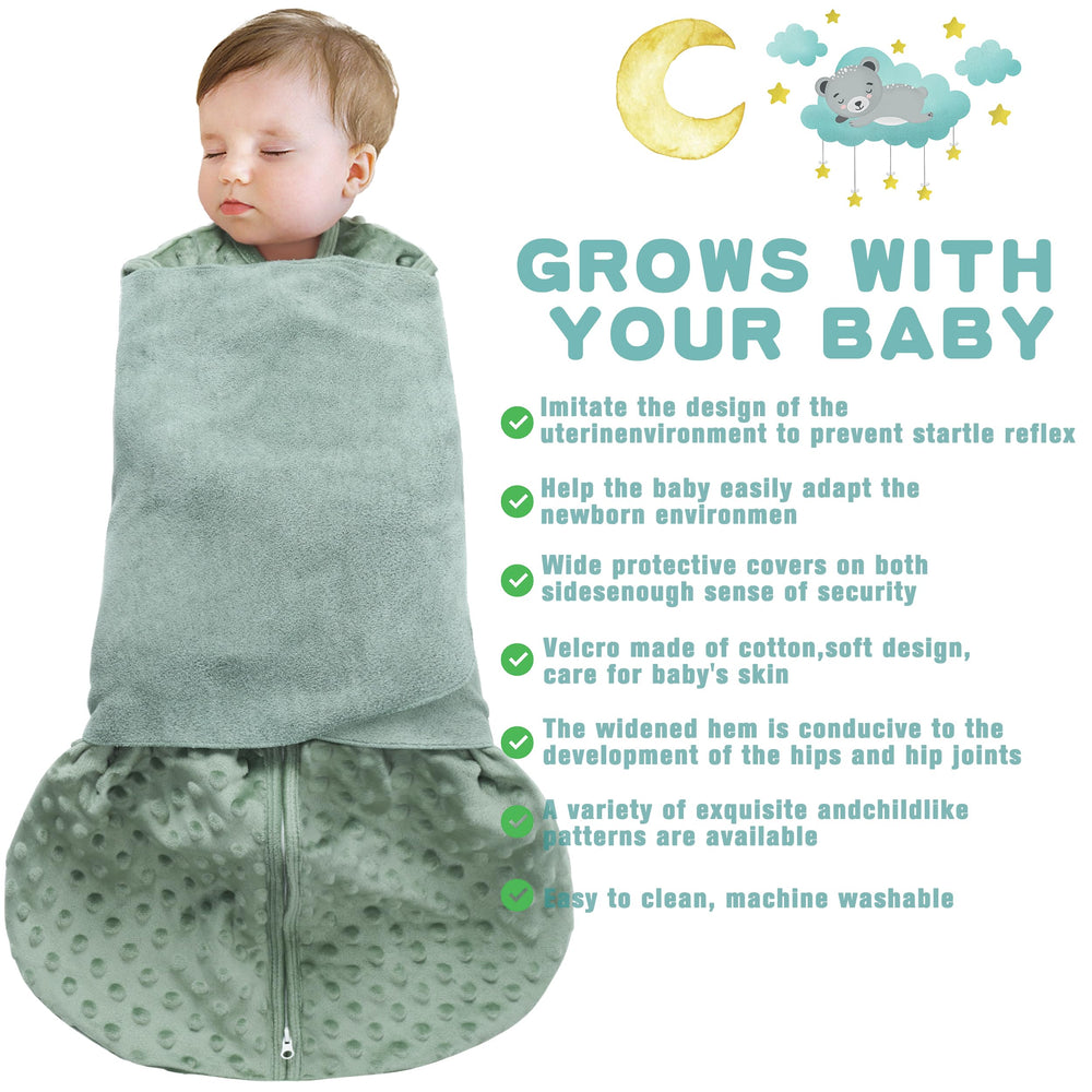 BSTOPT wearable blanket blue-green, secure closed fit for safer, easier night routine.