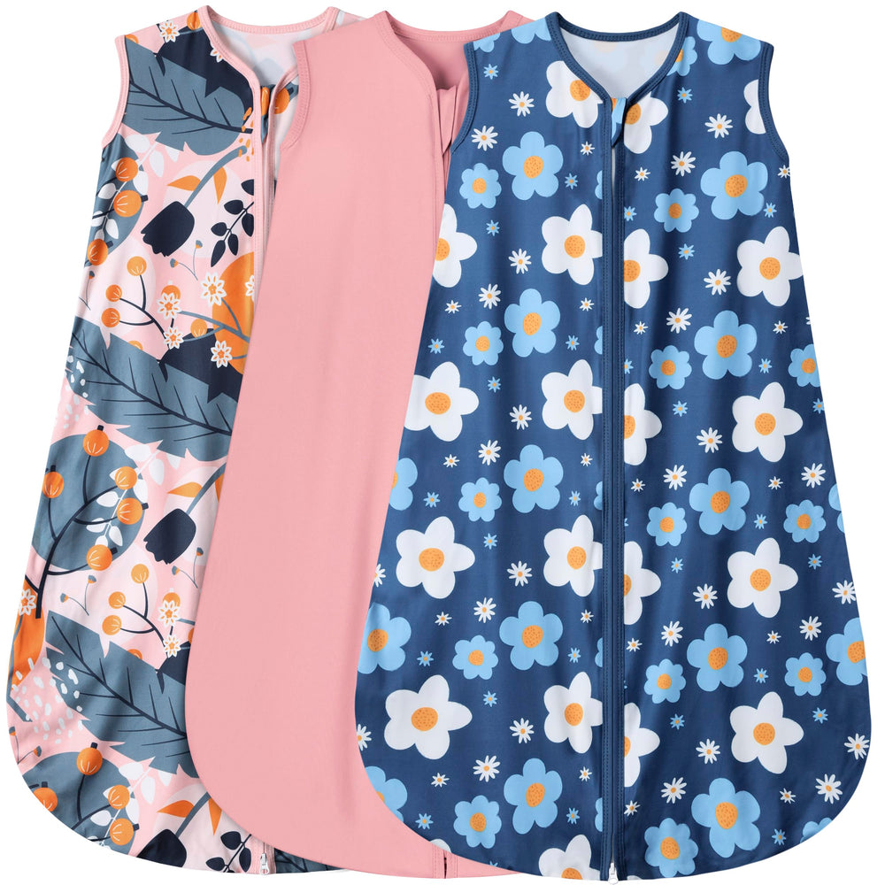 BSTOPPT Gerbera Tulips Pink Sleep Sack Pack with soft rayon cotton for sensitive skin.