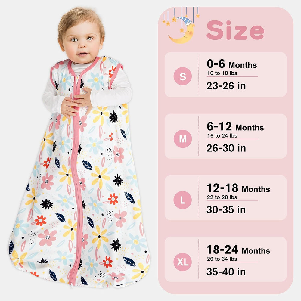 BSTOPTPT three-pack sleep sacks in Heart Pink Floral design.