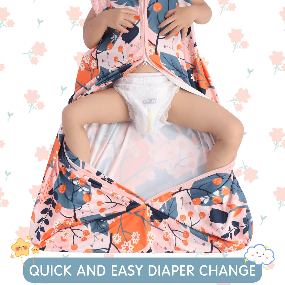 BSTOPPT Two-Way Zipper Sleep Sack enables easy midnight diaper changes.
