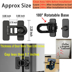 Bstsilver childproof lock on a kitchen cabinet demonstrating one hand use