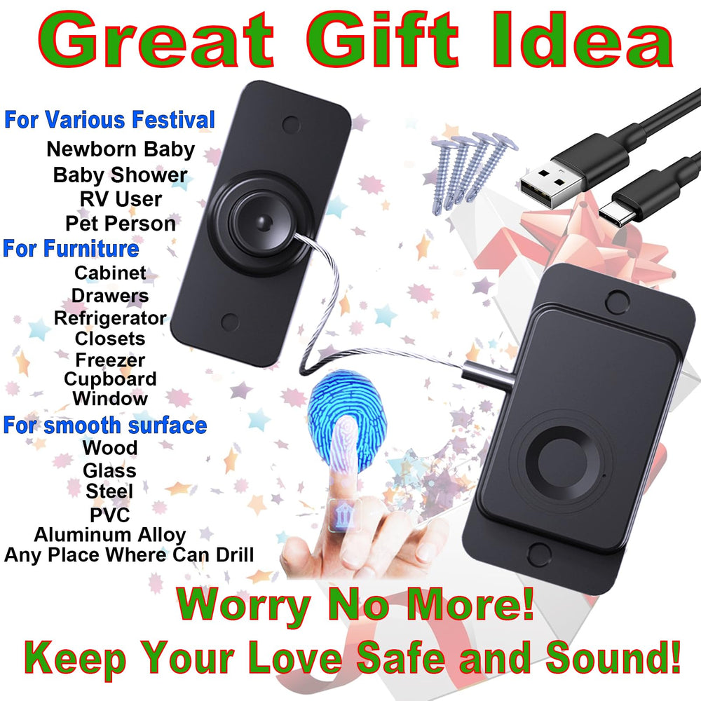 Bstsilver gift-ready fingerprint lock makes a practical baby-proof present.