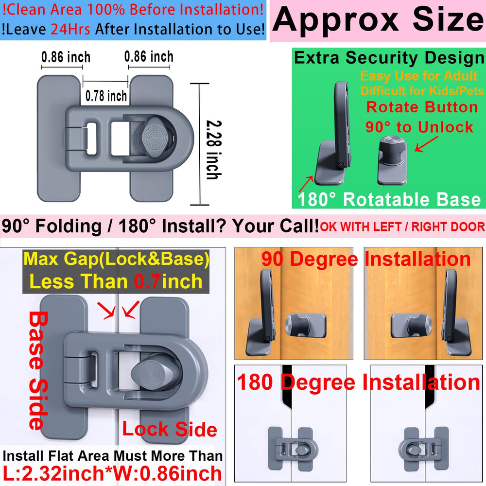 Bstsilver Refrigerator Lock adheres firmly to smooth surfaces for renter-friendly installation.