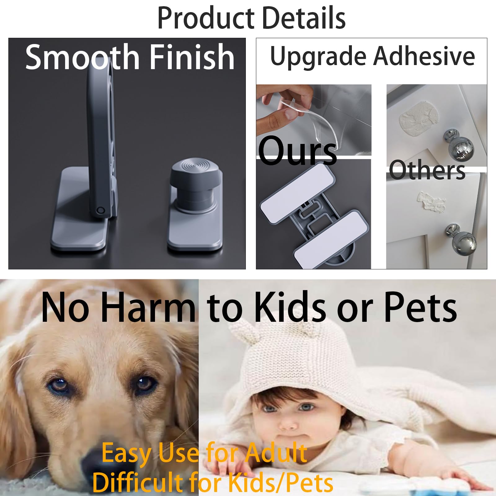 Bstsilver Refrigerator Lock allows damage-free removal with heat for reuse.