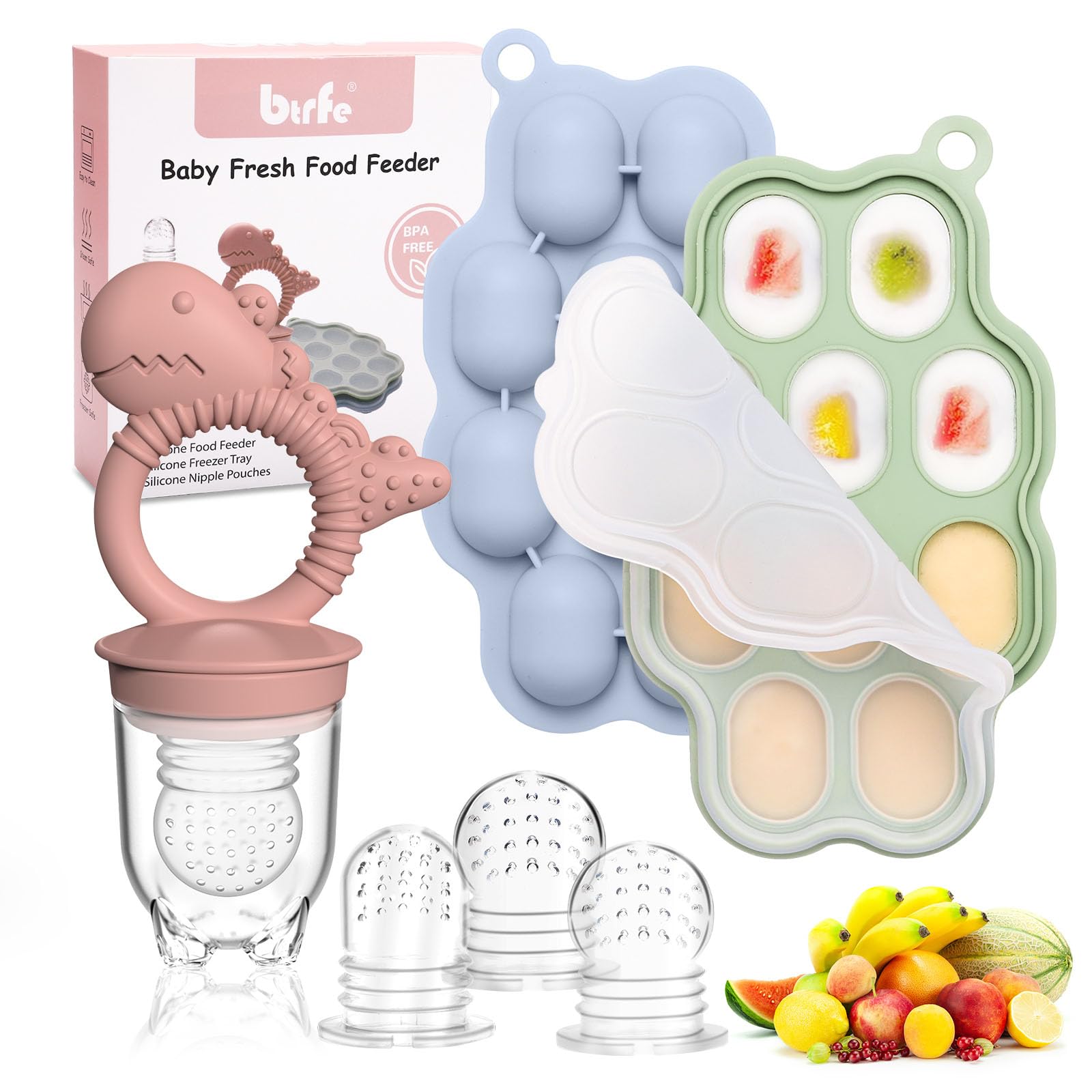btrfe baby breastmilk popsicle molds in set enable easy batch prep for frozen feeds.