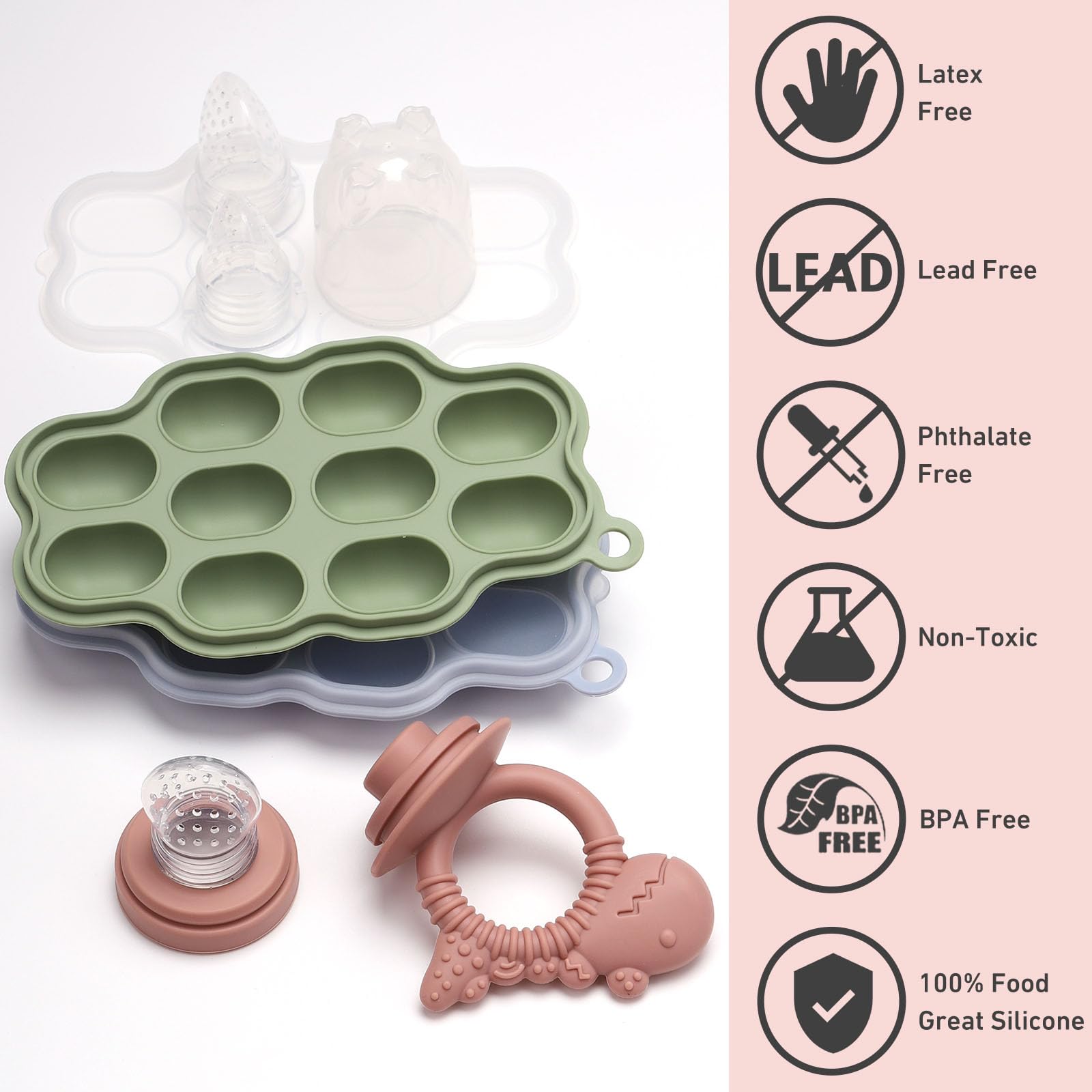 btrfe fruit feeder mesh pouch with 2mm holes enables small piece transfer for safer tasting.