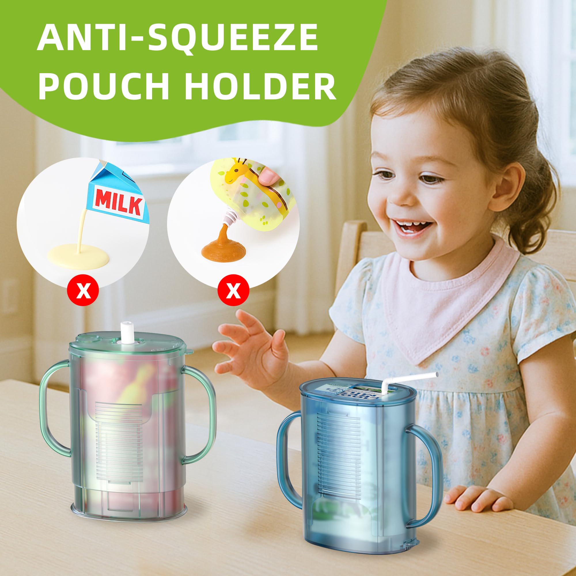 btrfe pouch holder universal compatibility with pouches and juice boxes for flexible feeding
