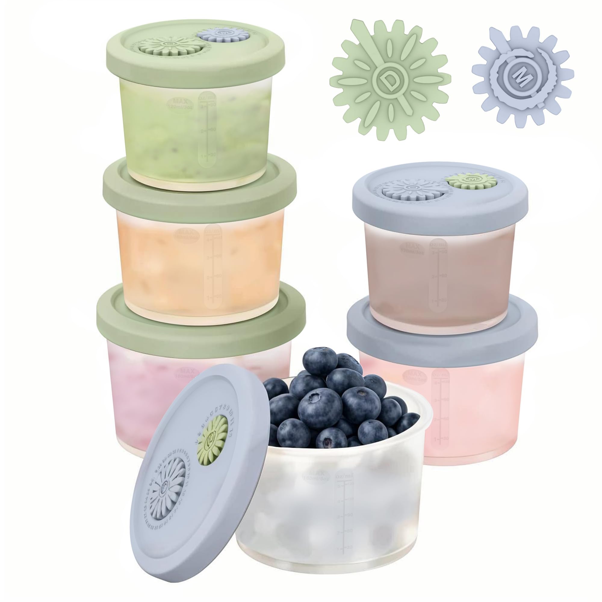 BTRFE 4oz jar with date markers tracks prep date for baby food