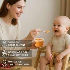 BTRFE stackable containers showcase three sizes for growing kids' meals